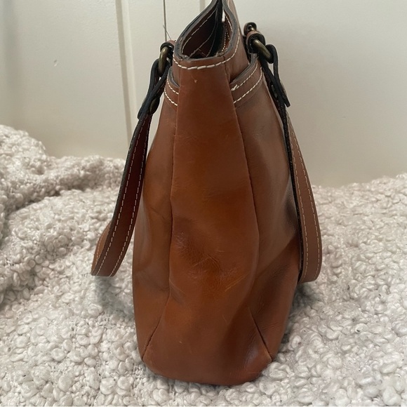 PATRICIA Nash Chestnut Brown Leather Handbag Tote Purse - Picture 5 of 9